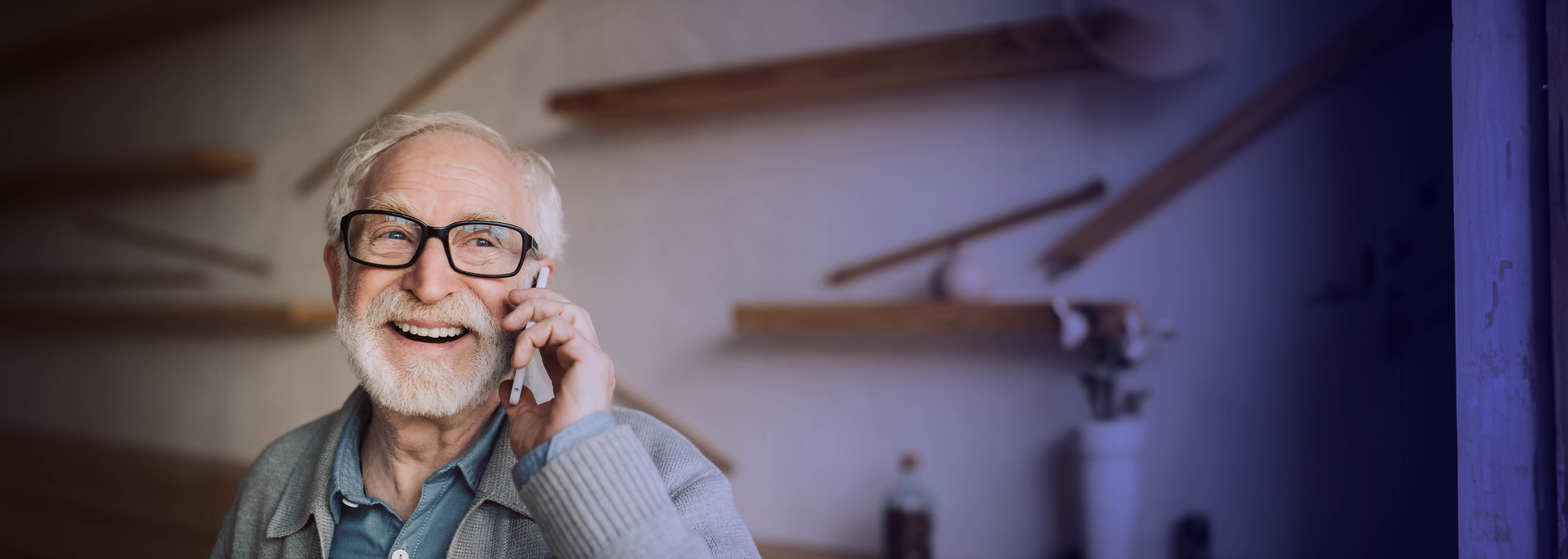 Senior citizen receiving exceptional customer service