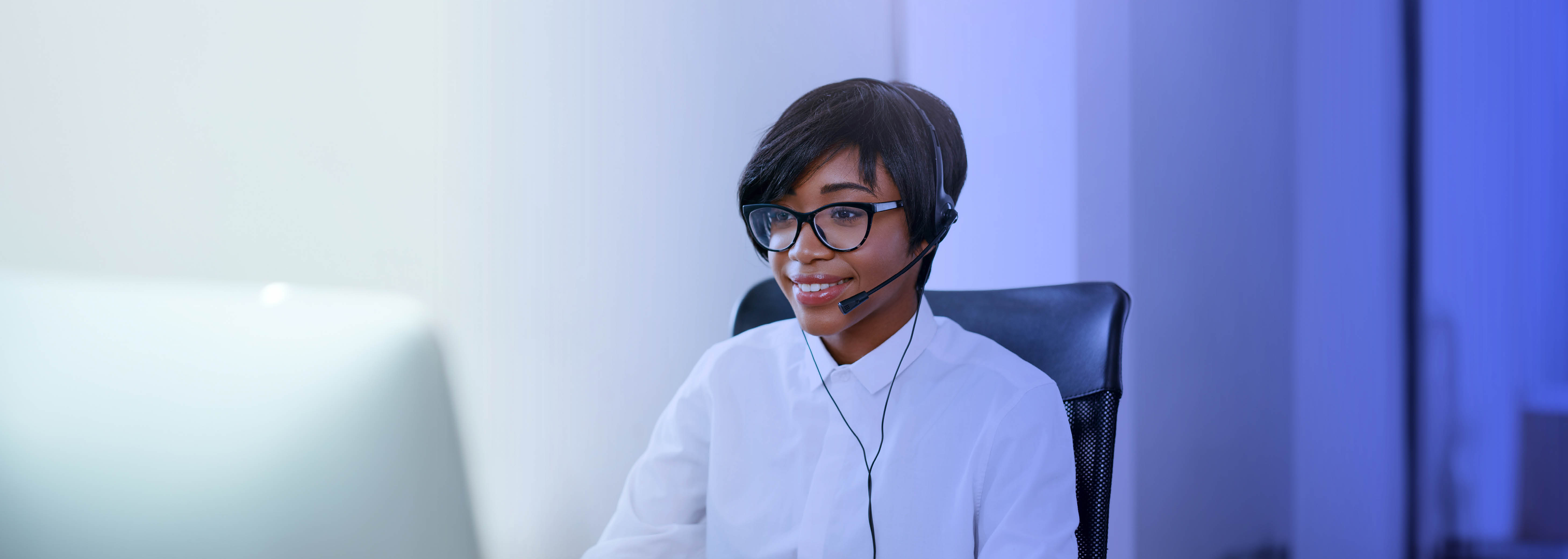 Young agent engaging with a customer