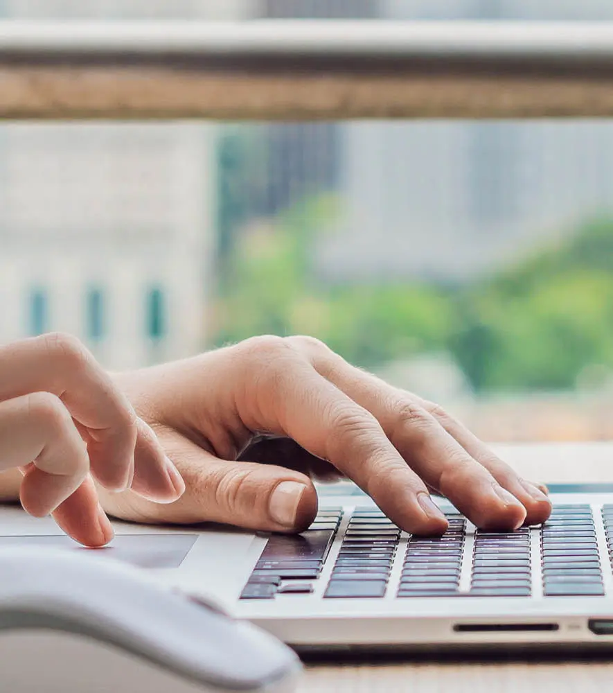 A person using automated self services