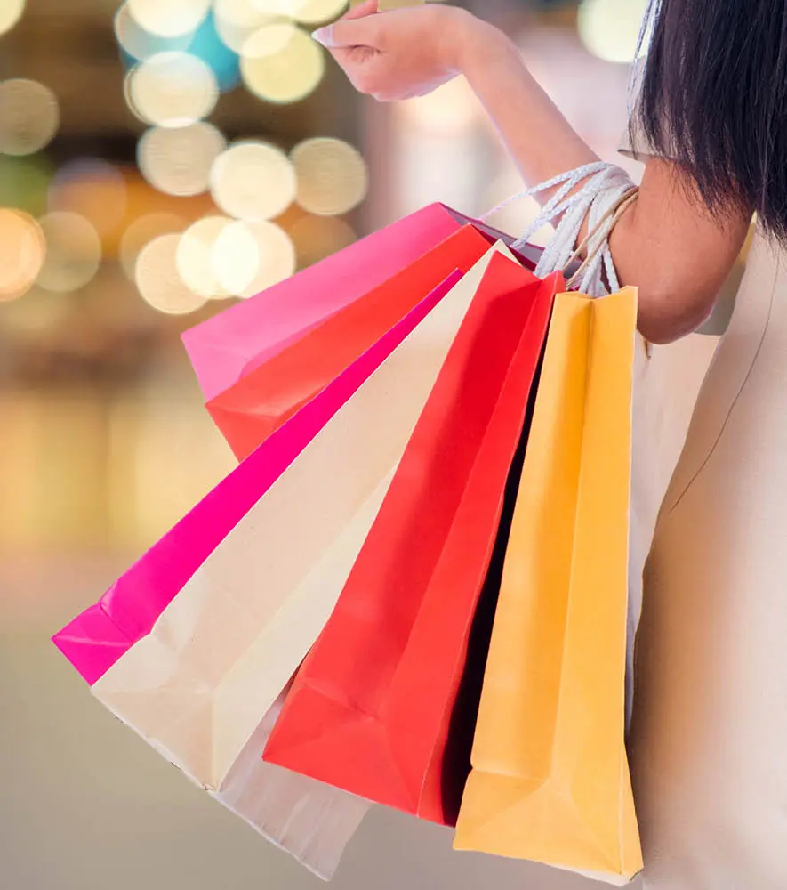 Shopping bags of a retail customer