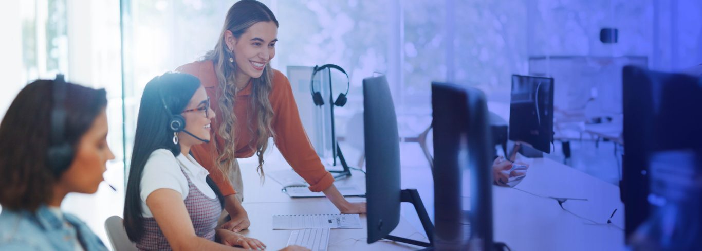 Call center agents using gamification at work