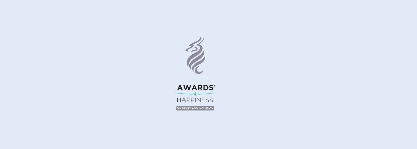 Awards of happiness banner blue